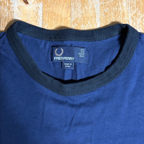 Fred Perry Ringer Dark Blue Short Sleeve Tee - Picture 4 of 9